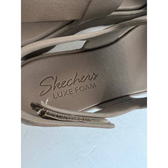 Skechers Taupe Foamies Arch Fit Platform Footsteps Rugged Soles Velcro Closure 9 - Picture 6 of 9